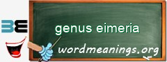 WordMeaning blackboard for genus eimeria